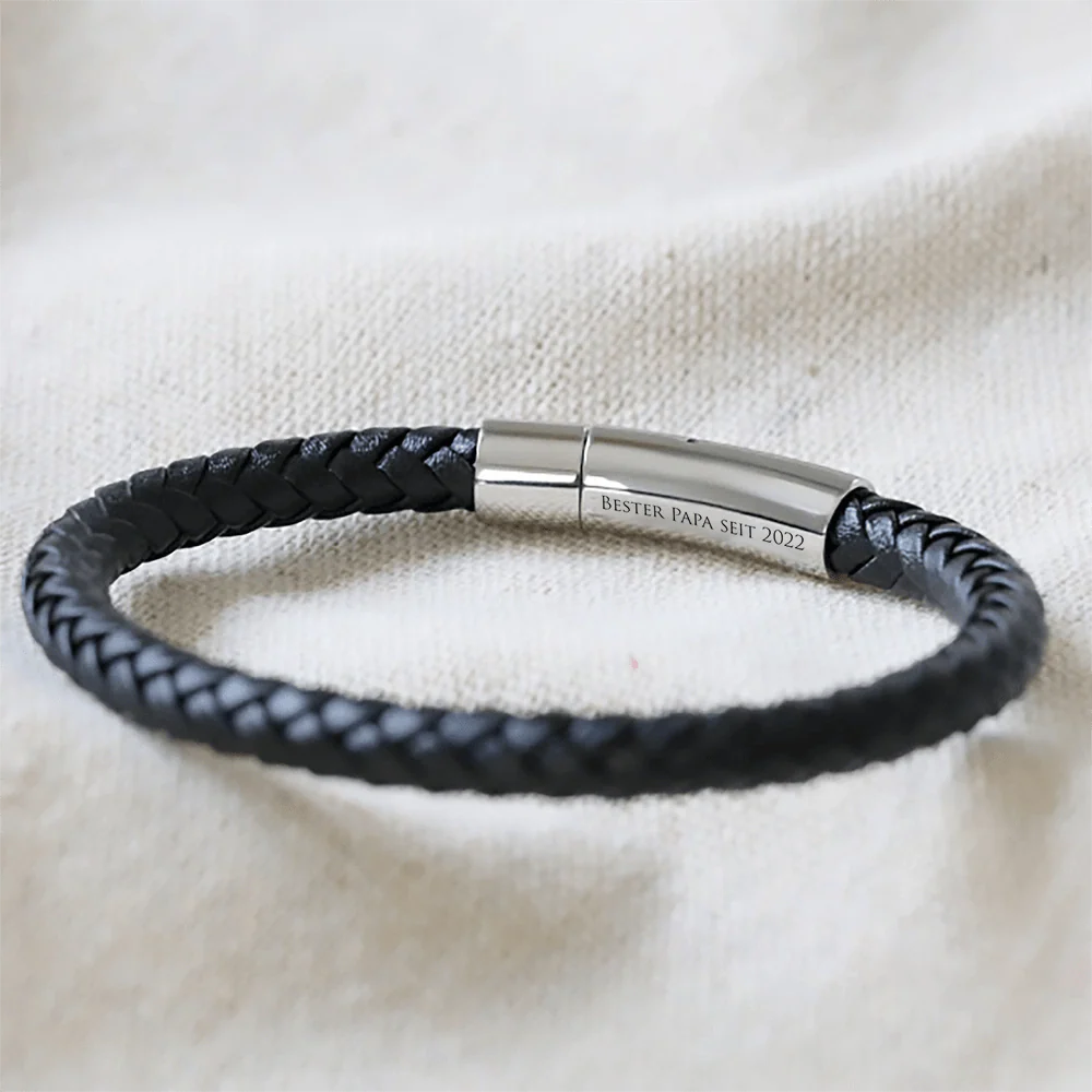 Personalisiertes Männerarmband - mit diskreter Gravur auf Innenseite - SEVOLY