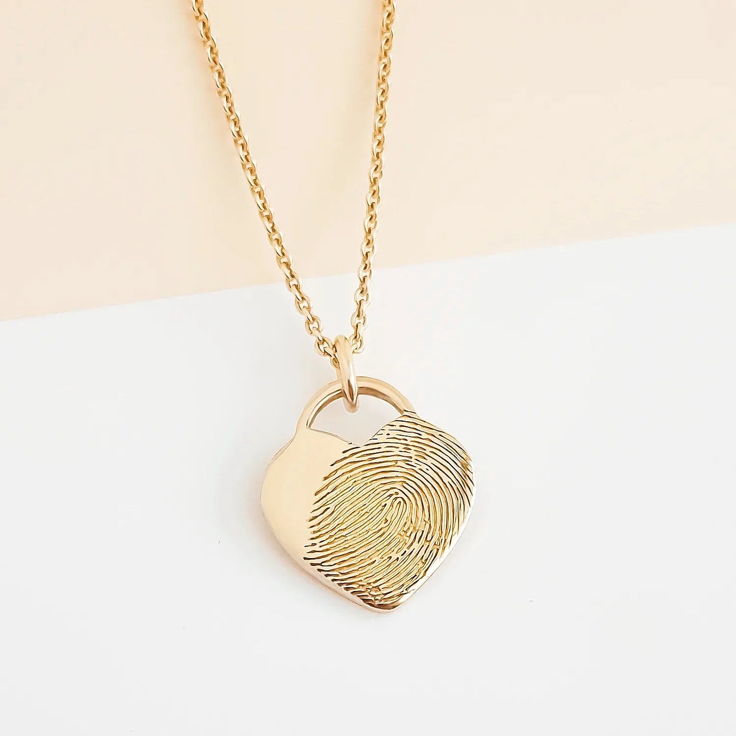 SEVOLY LOVE Herz mit 3D Fingerabdruck - Fingerabdruckkette mit Gravur - SEVOLY