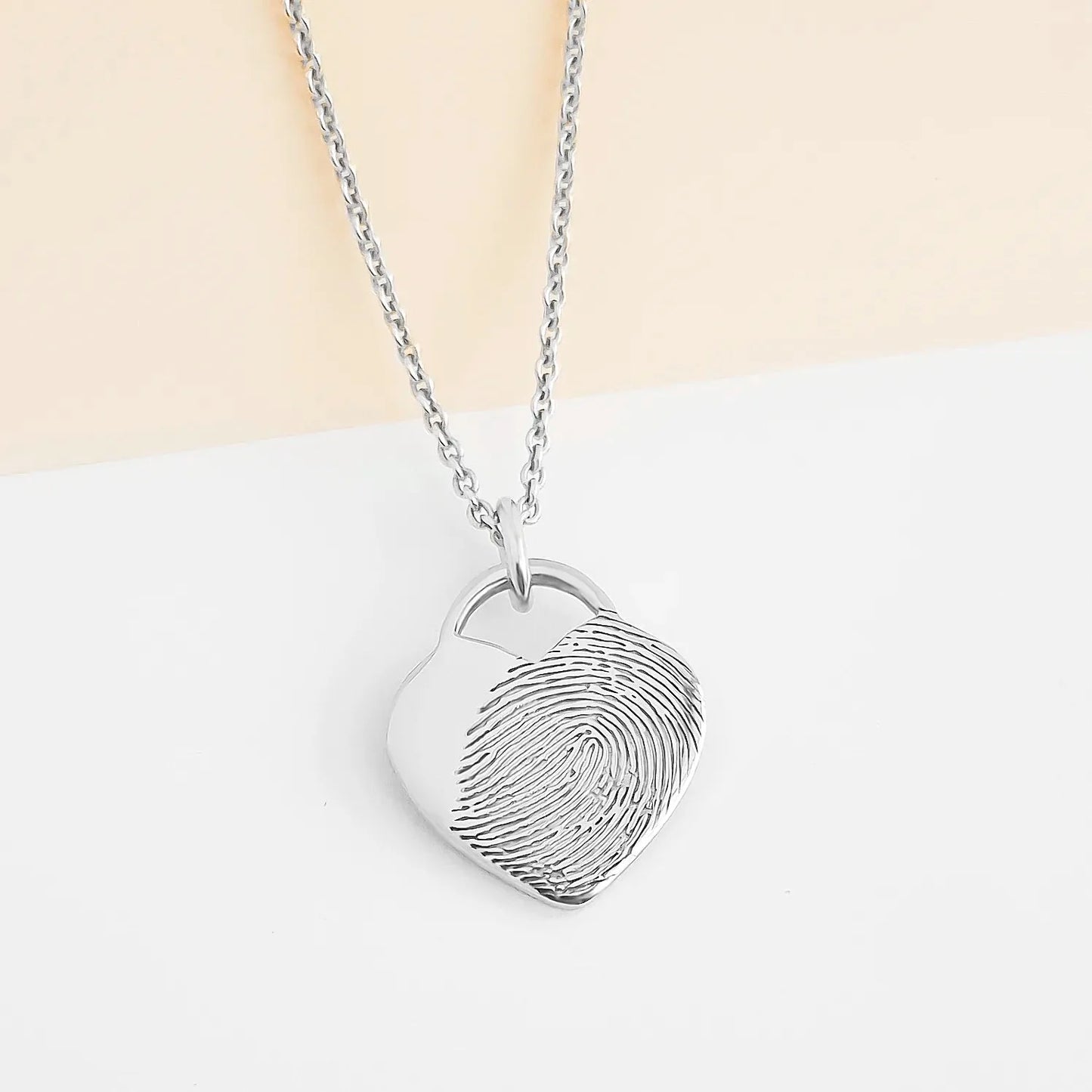 SEVOLY LOVE Herz mit 3D Fingerabdruck - Fingerabdruckkette mit Gravur - SEVOLY